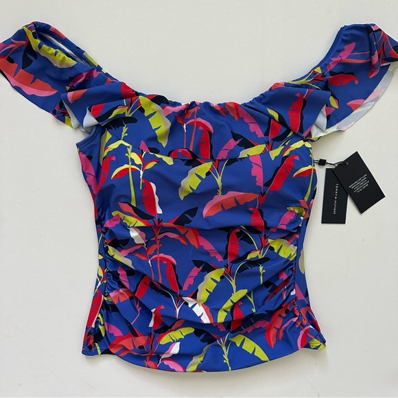 Tommy Hilfiger Vibrant Off-Shoulder Ruffle Tankini Size M - Picture 3 of 13